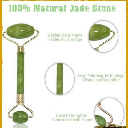 Jade Face Roller and Gua Sha Stone Set