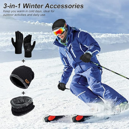 Winter Beanie Hat and Neck Warmer Set for Men & Women