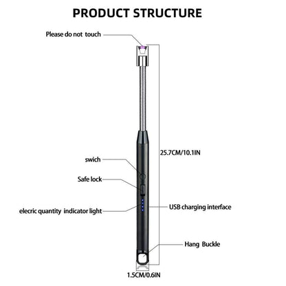 USB Rechargeable Electric Arc Lighter with Long Neck